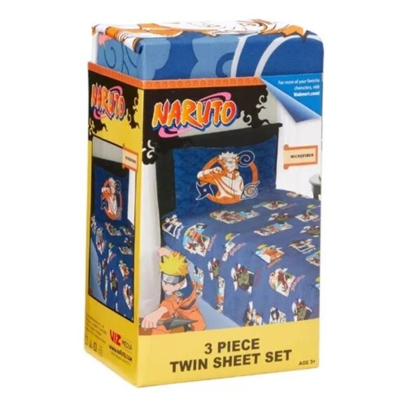 NEW Naruto Twin 3 Pc Sheet Set "The Naruto Way" NWT Anime - Picture 1 of 11
